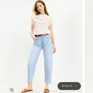 LOFT High Rise Barrel Jeans